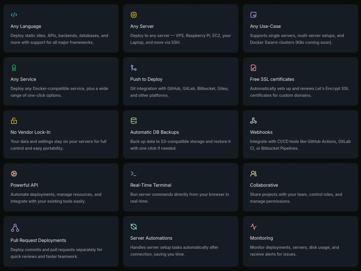Coolify settings page screenshot