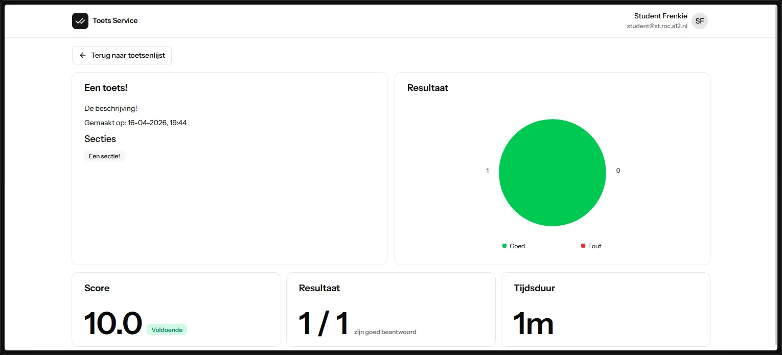 student's exam result