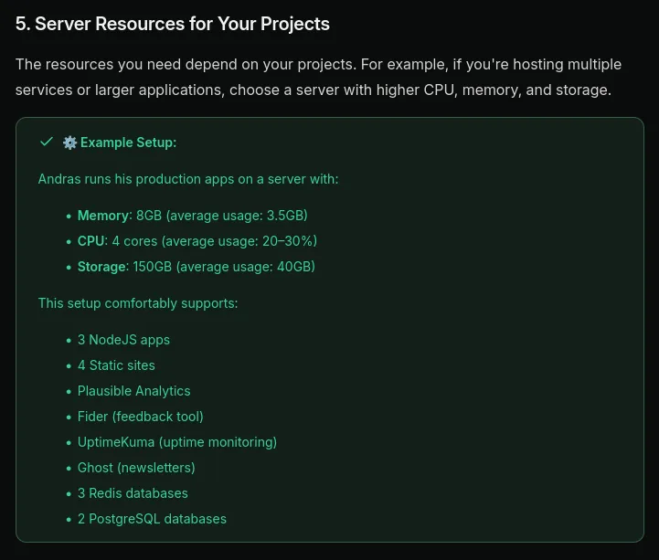 Example Coolify setup